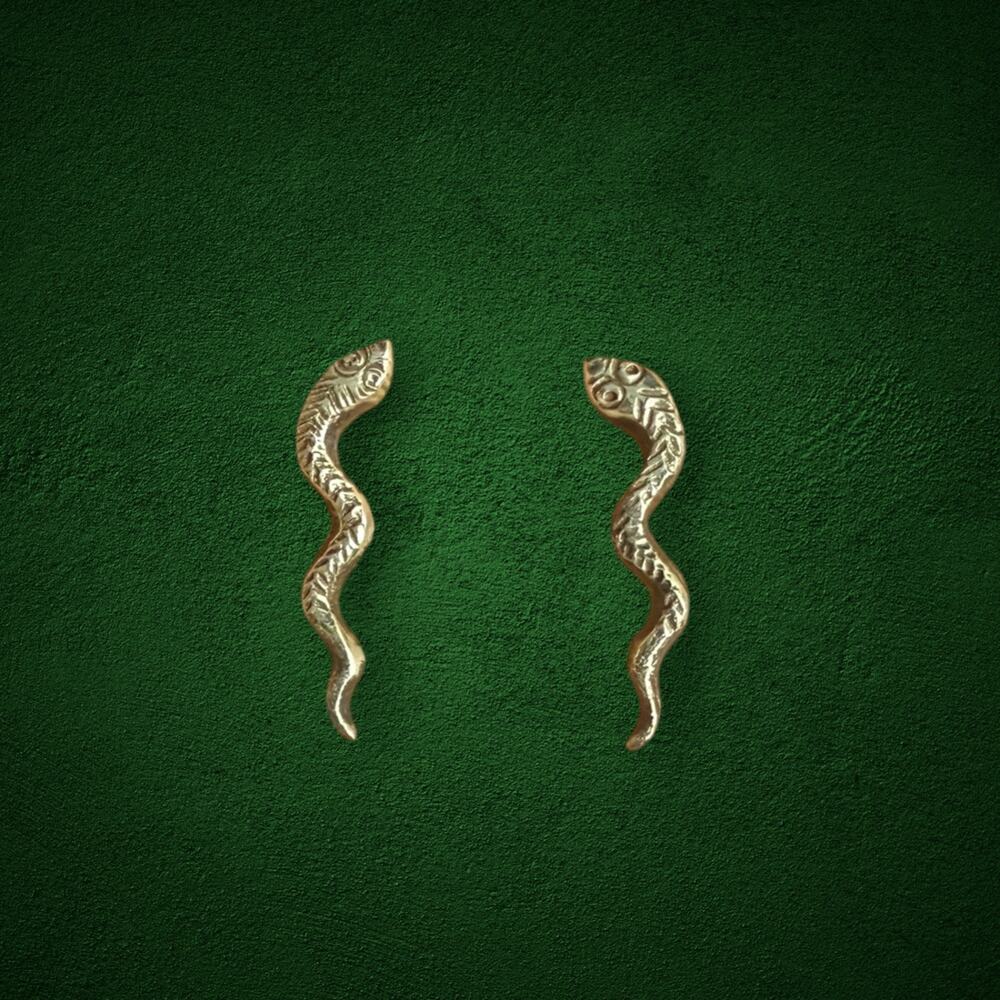 Vintage Snake Earrings – 925 & 830 Silver – Figural Serpent Studs